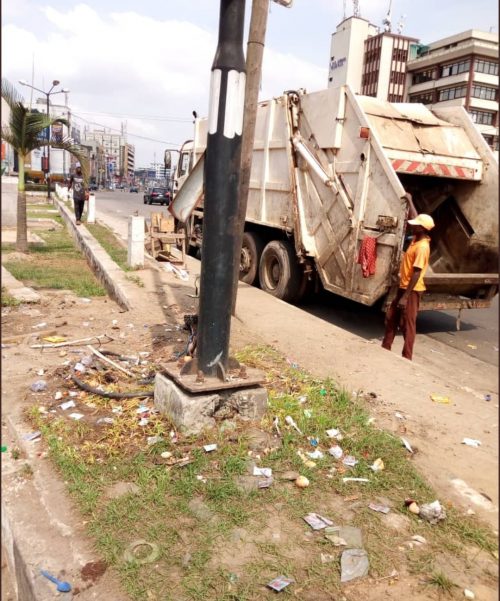 LAWMA CLEARS 2 Opebi Roundabout cleanup – after