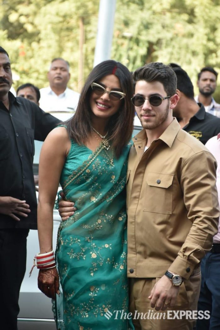 Priyanka Chopra and Nick Jonas at the Jodhpur airport