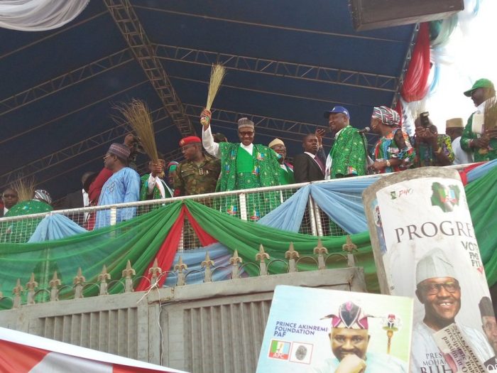 President Muhammadu Buhari at the APC campaign in Ibadan