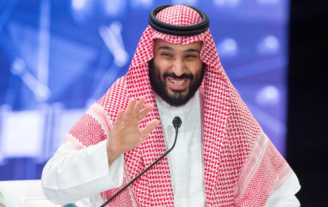 Saudi Crown Prince Mohammed bin Salman deliver a speech during the Future Investment Initiative Forum in Riyadh