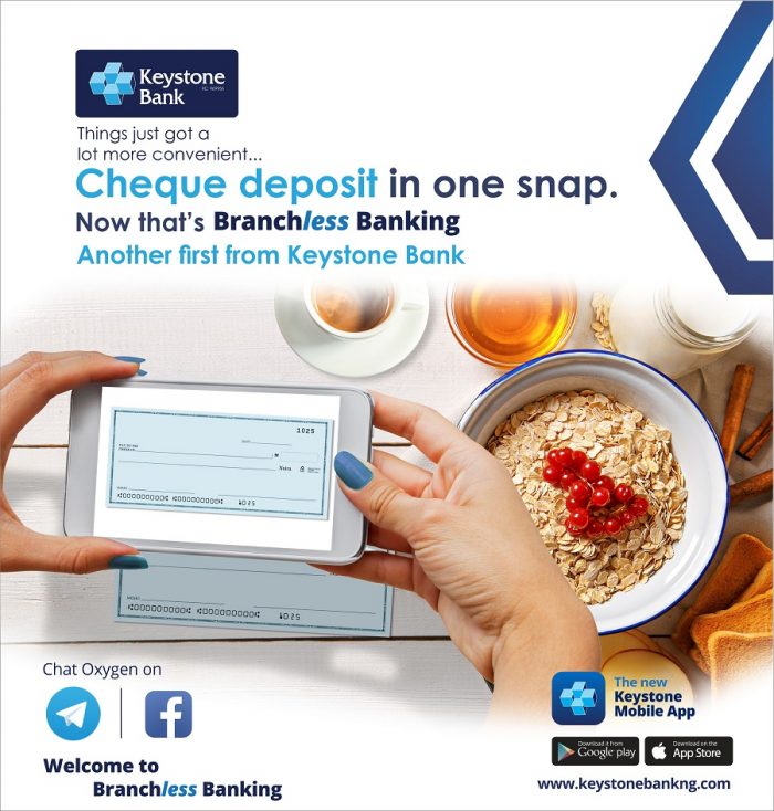 Keystone Bank introduces first ‘Cheque Deposit’ in mobile app in