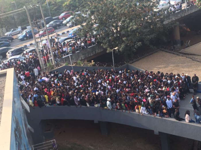 Crowd at audition venue, Abuja (Source: Twitter)