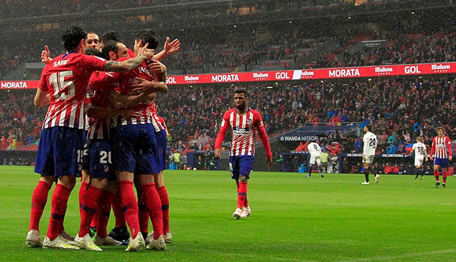 Atletico Madrid players celebrating