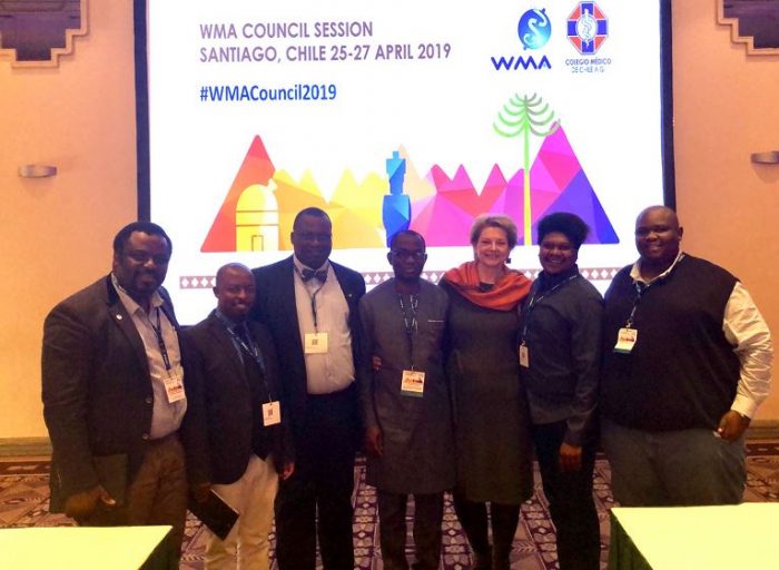 Dr Enabulele Osahon (M) has been elected chairman of SMAC, WMA in Chile (1)