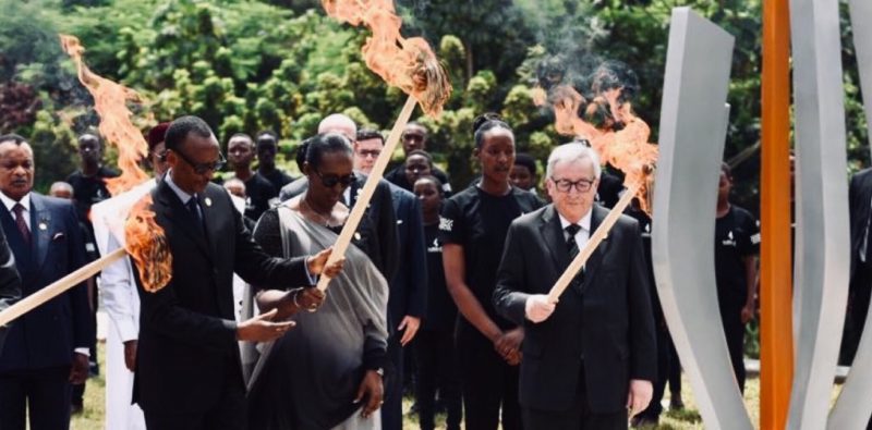Jean-Claude-Juncker-EU-Chief-and-President-Paul-Kagame-and-his-wife-at-the-Kigali-Genocide-Memorial-on-Sunday-e1554639211816