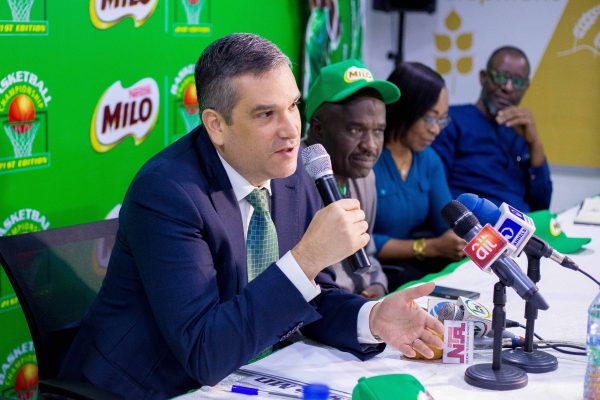 Milo 5 Mr Mauricio Alarcon, Managing Director and CEO, Nestle Nigeria PLC while responding to questions during the 21st Edition Milo Basketball Championship Press Conference in Lagos, today.