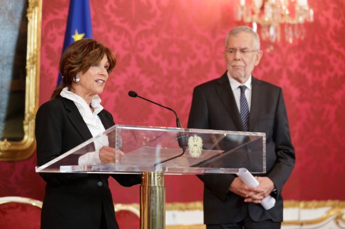 Austrian President Bellen and Brigitte Bierlein interim Austrian chancellor