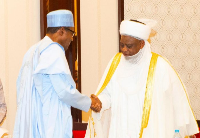 Buhari with the Sultan of Sokoto Saad Abubakar