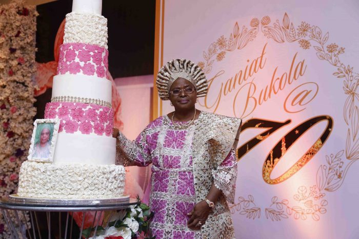 Ganiat 2 Mrs Ganiat Bukola Fawehinmi during the cutting of her birthday cake