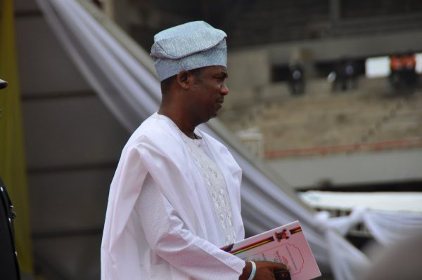 Obafemi Hamzat, deputy governor arrives for the swearing in