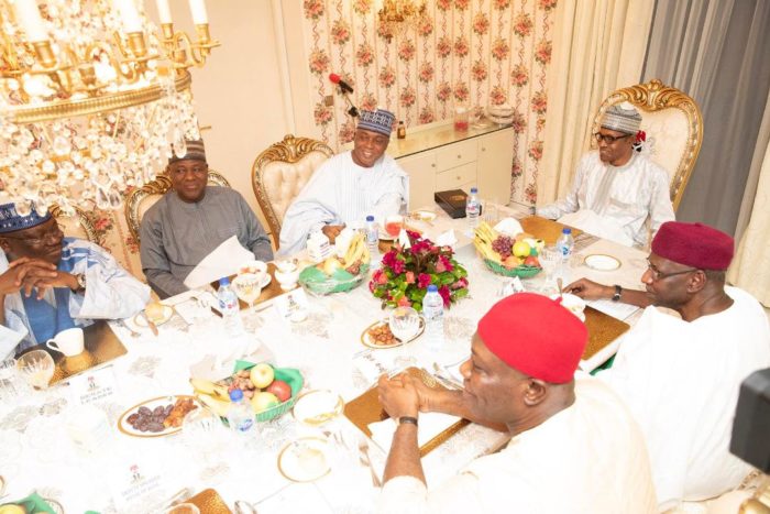 break 6 Moment-to-banter-Buhari-with-Senate-President-Bukola-Saraki-and-other-NASS-leaders–e1557867036154