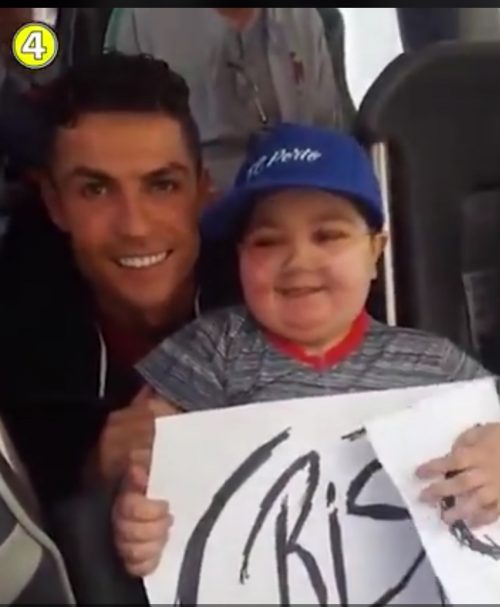 Ronaldo with the sick boy Eduardo