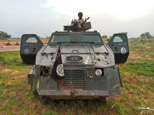 A tank left by the Boko Haram terrorists in Yobe