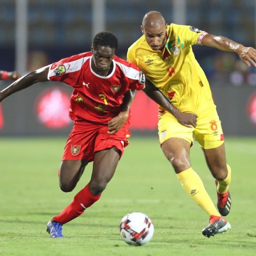 Action during Benin-Guinea Bissau goalless match in Group F