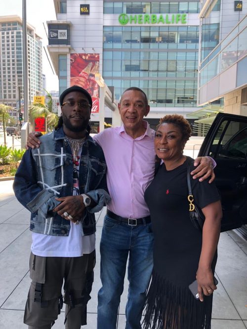 Burna Boy, mum with Ben Murray Bruce