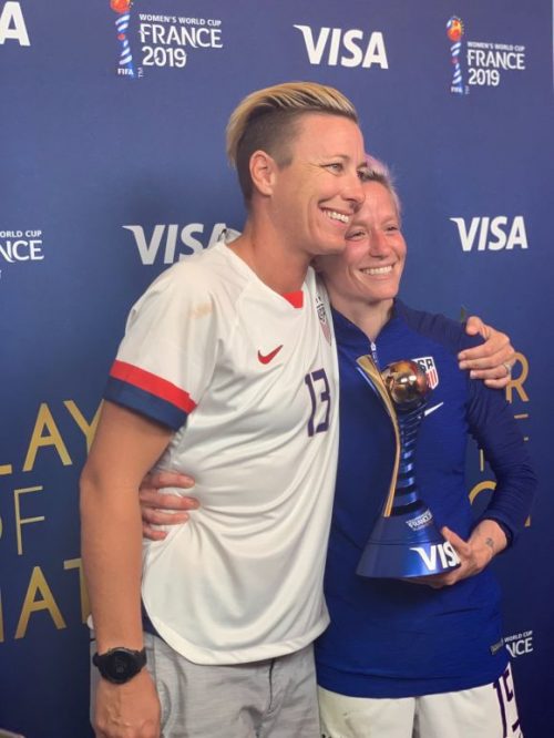 Megan Rapinoe, player of the match scored twice for USA