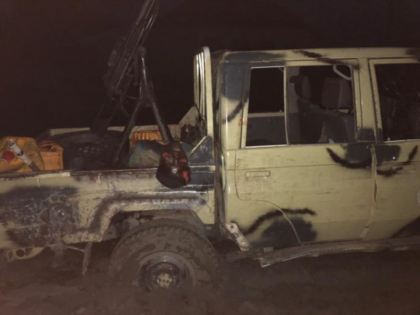 One of the Boko Haram gun trucks seized in Mafa