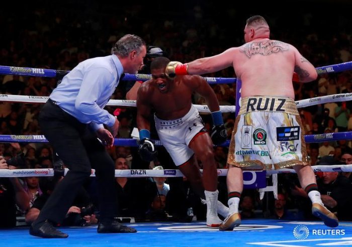 Ruiz knocks down Joshua four times