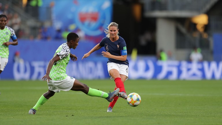 Some action in the Nigeria-France match in Rennes