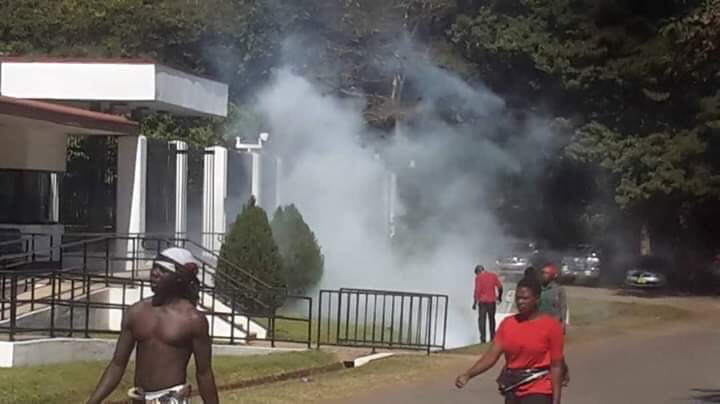 Teargas protest