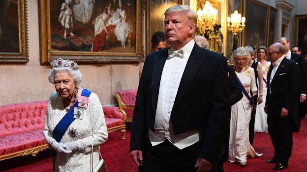 The Queen and Mr. Trump on Day 1