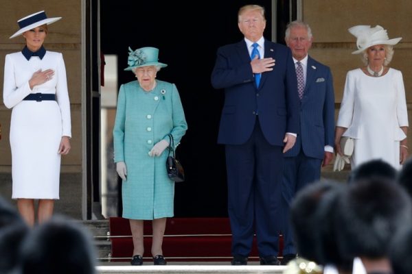 Trump and Queen Elizabeth in London on Monday