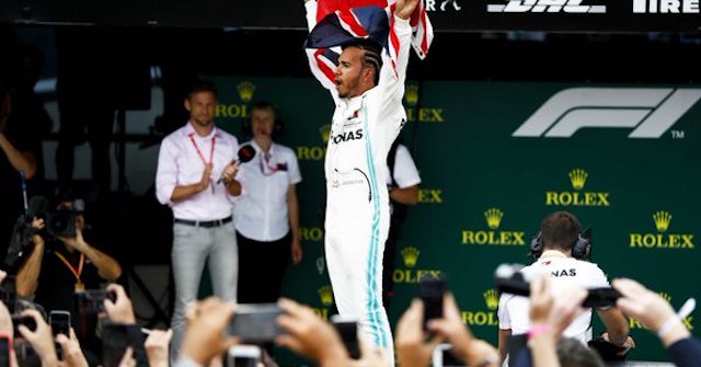 Lewis Hamilton after winning in Silverstone, England