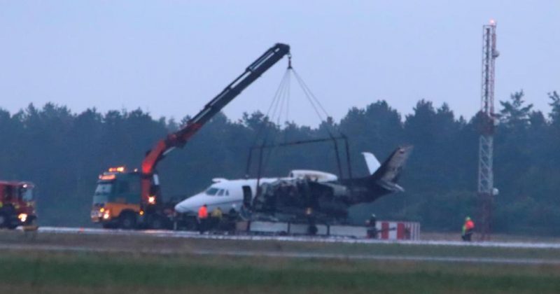 The crashed plane in Denmark