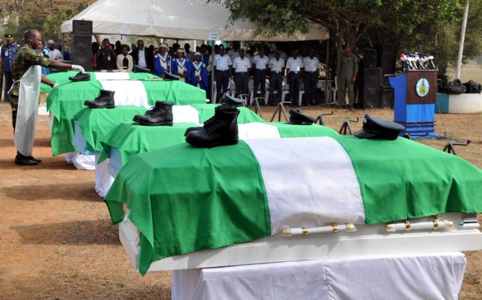 A typical military burial in Nigeria