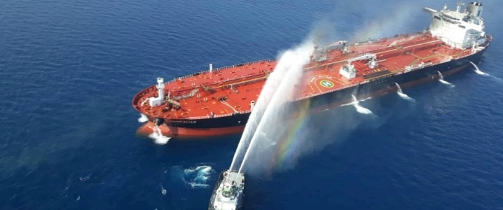 An oil vessel at sea