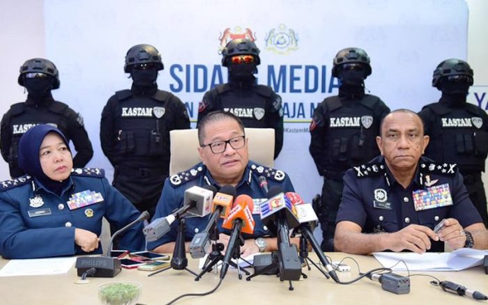 Malaysia Customs director-general Paddy Abdul Halim speaks at a press conference today.