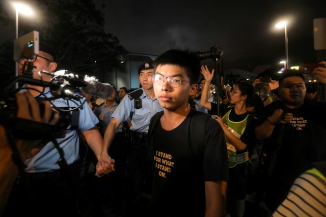Joshua Wong: arrested by the police