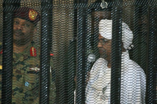 Omar Al-Bashir in court on Monday
