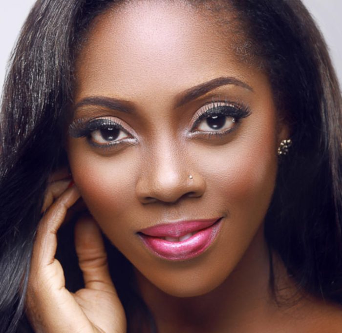 A studio portrait of Tiwa Savage in a studio in Nigeria.