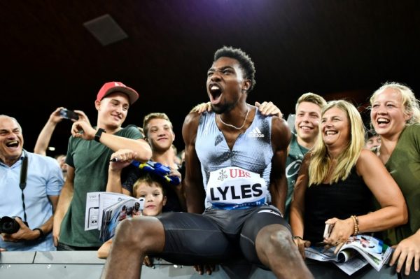 World’s fastest man: Lyles celebrates in Zurich