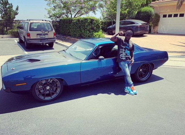 Kevin Hart and his Vintage car before the crash