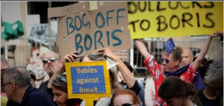 Protesters against Boris Johnson