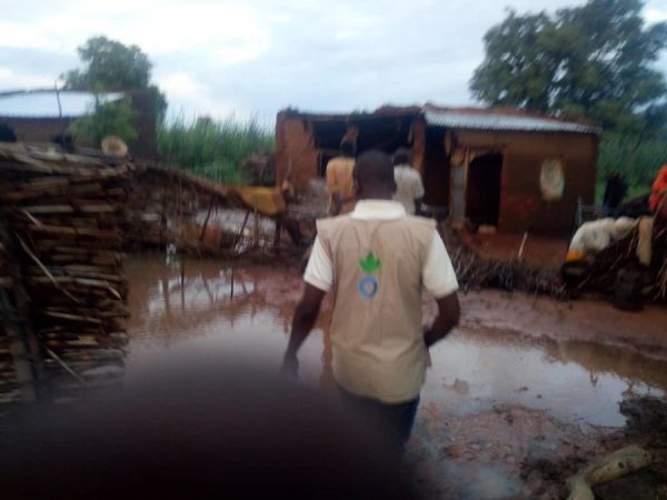 Action Against Hunger staff visits a flooded area in Borno