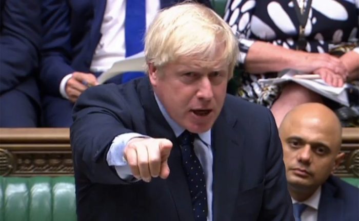 Boris Johnson in Parliament on Tuesday