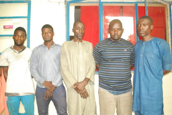 The five suspects arrested in Kontagora
