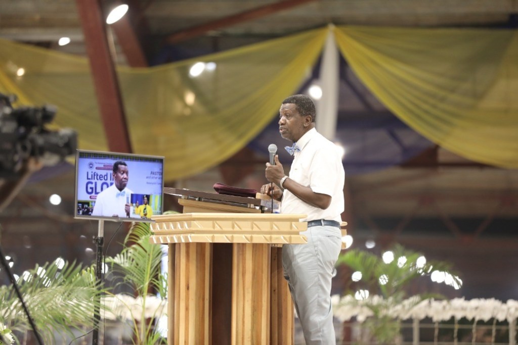 Pastor Enoch Adeboye delivering his message. Credit for all photos used in this story goes to Segun Komolafe