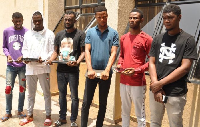 The six cybercrime suspects arrested in Kubwa Abuja