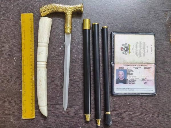 The sword, ivory seized for Hope Uzodima