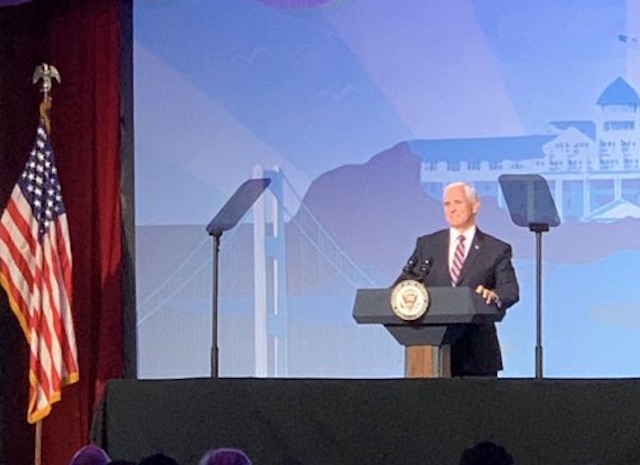 VP Mike Pence speaks at the Mackinac conference