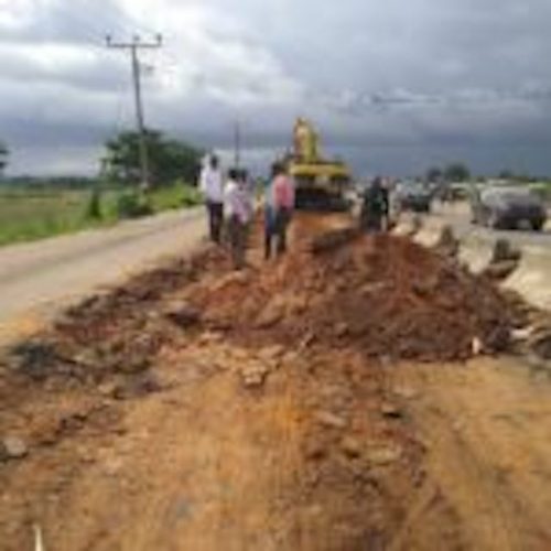 Work on the failed portion of Asaba-Onitsha highway