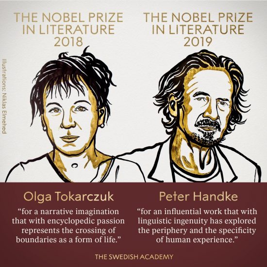 Nobel Literature Prize winners for2018 and 2019