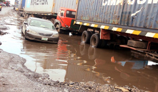 An area of Lagos devastated by rain