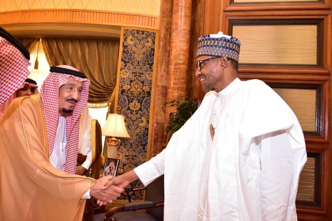 Buhari and King Salman in Riyadh today