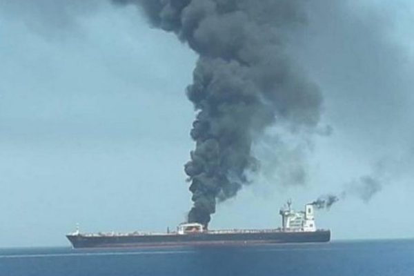 Iranian oil tanker hit by missiles