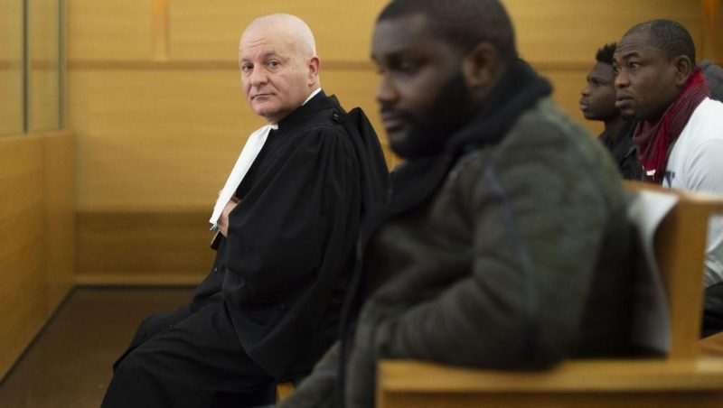 Some of the Nigerians standing trial in Lyon